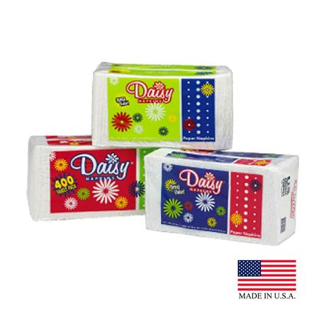 U.S ALLIANCE PAPER 20250 PE 1 Ply 250 Count Daisy Lunch Napkin, White 20250  (PE)